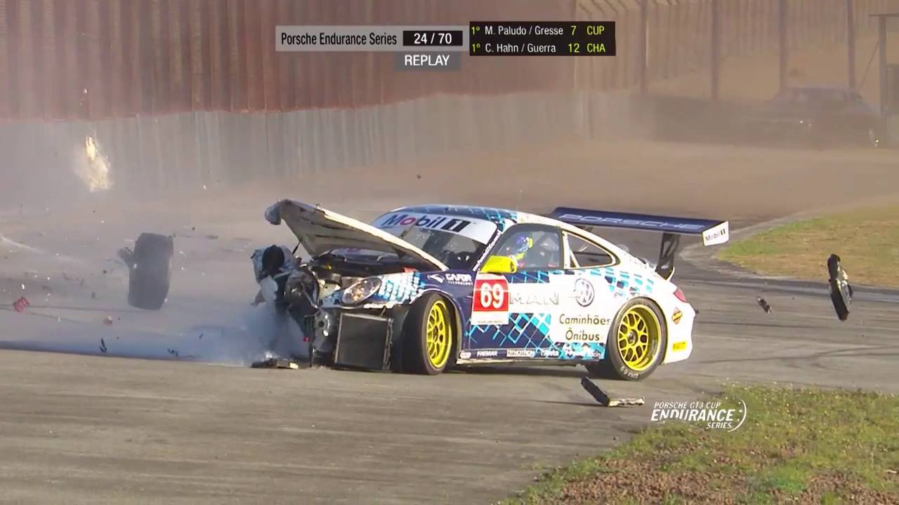 Porsche GT3 Cup Endurance Series Brasil 2016. 300km de Interlagos. Mau Zanella Huge Crash