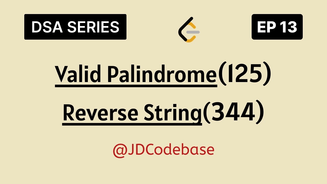 Two Pointer Pattern in JavaScript | Valid Palindrome & Reverse String | DSA Foundations