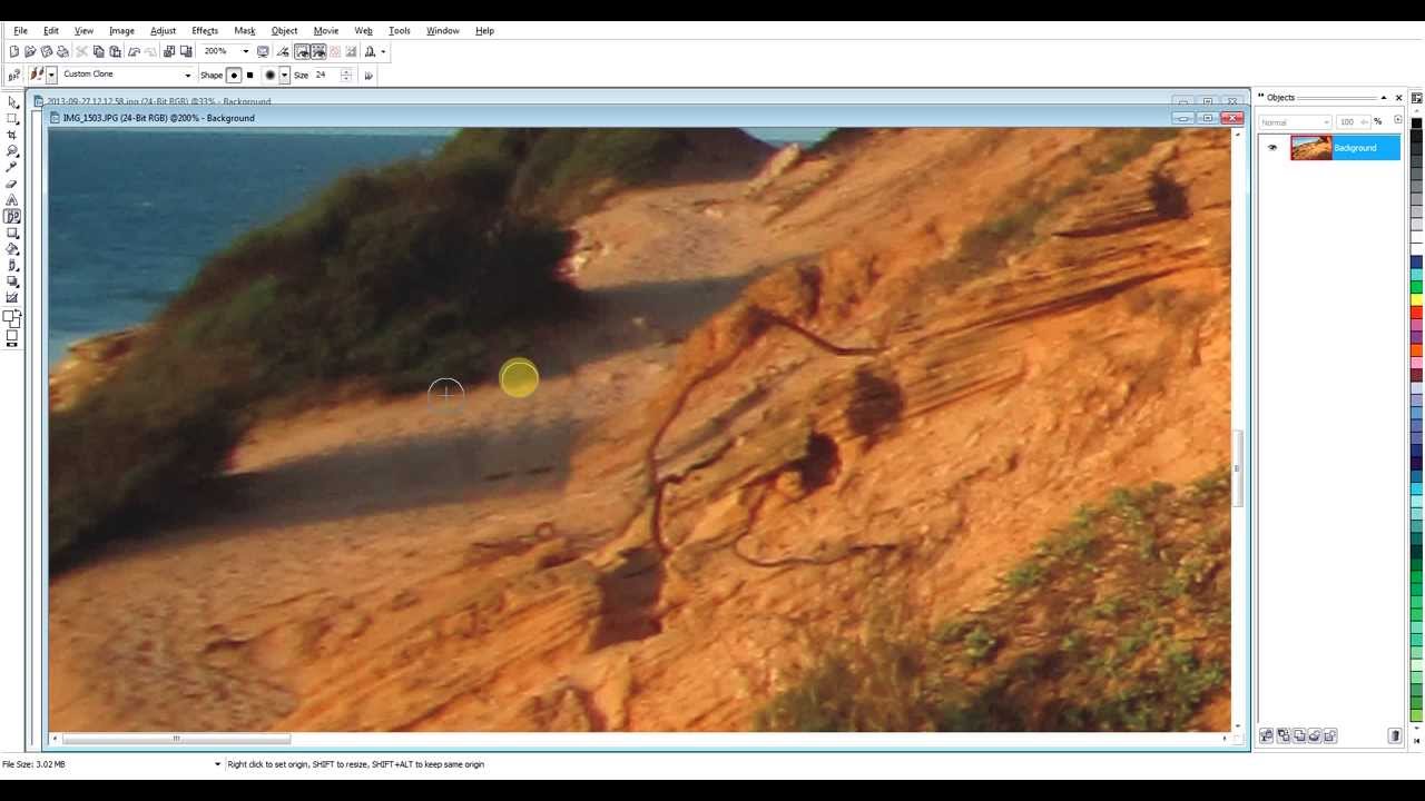 Corel Photo Paint Clone Tool Remove Un-wanted 