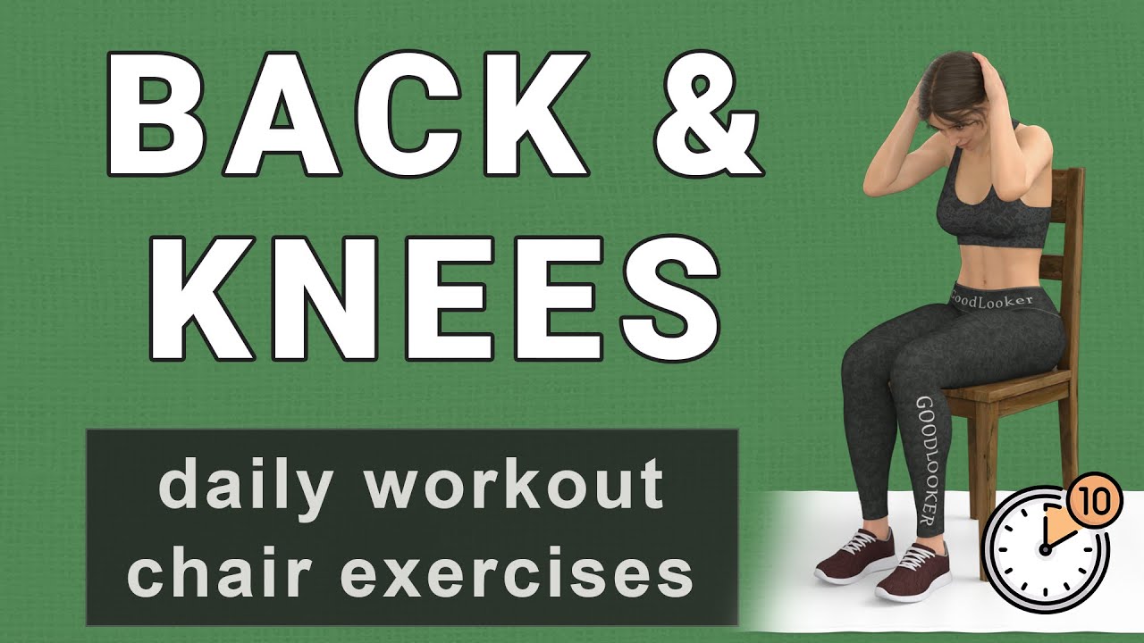 Healthy BACK & KNEES // 20 Chair Exercises for Daily Routine // 10 Min to Relieve Pain