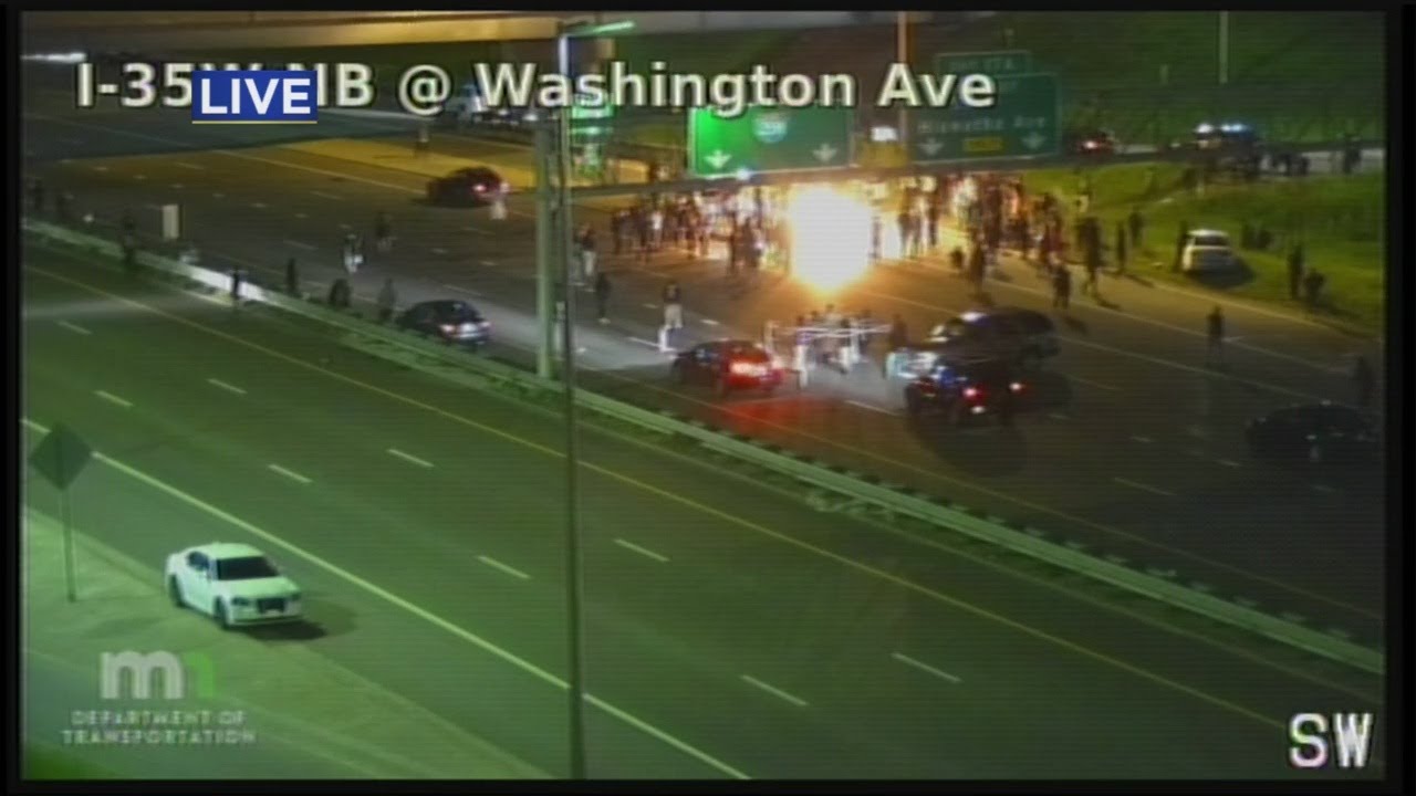 Protesters Set Fire On 35W, Set Up Tent