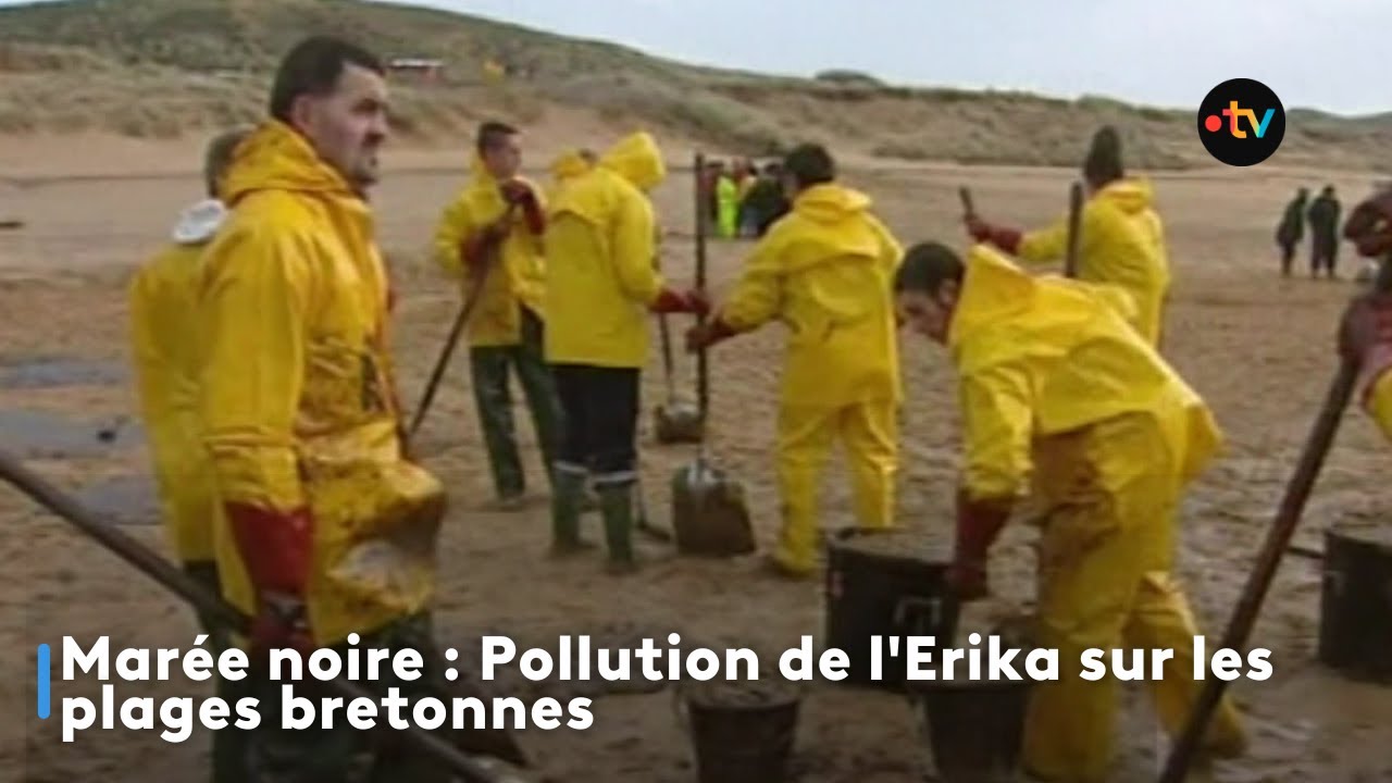 Mar&eacute;e noire : Pollution de l'Erika sur les plages bretonnes
