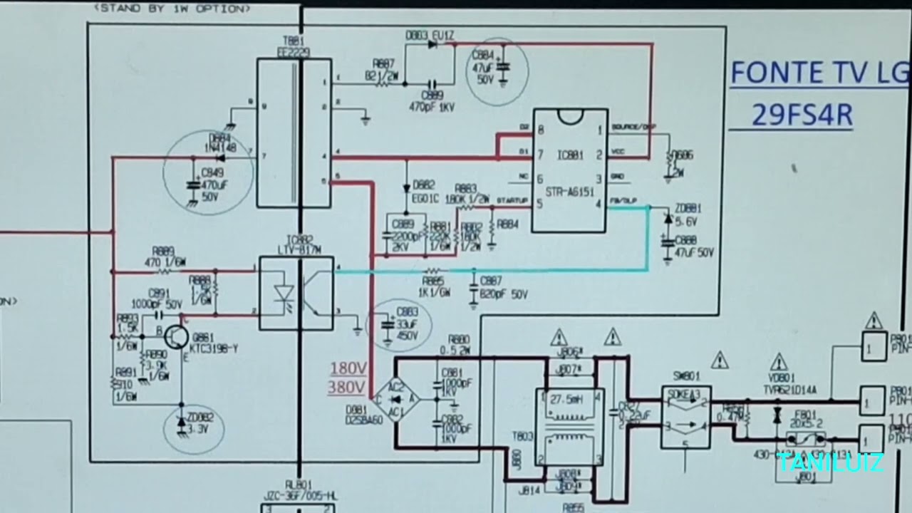 ESQUEMA DA FONTE TV LG  PARTE   01