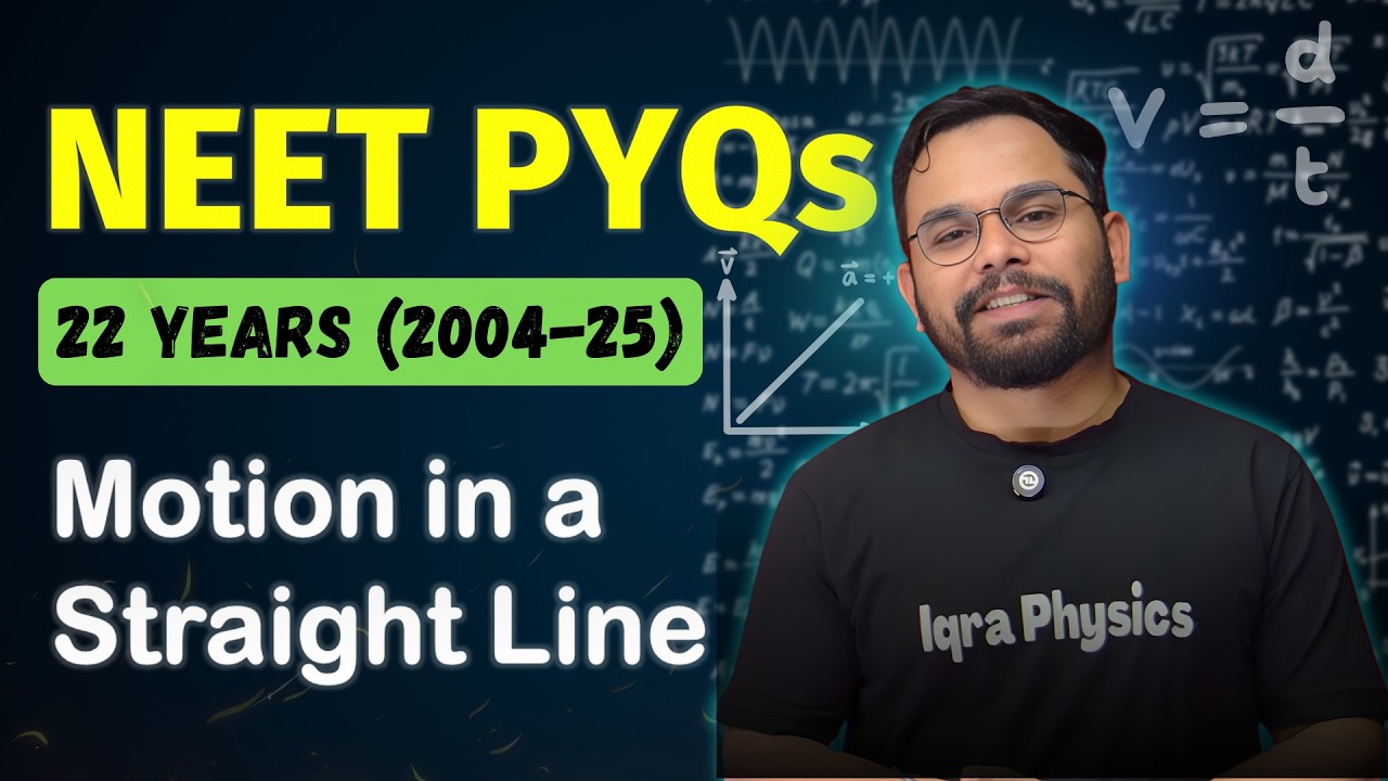 22 Years NEET PYQs – Motion in a Straight Line | Complete Chapterwise Questions (2004–2025)