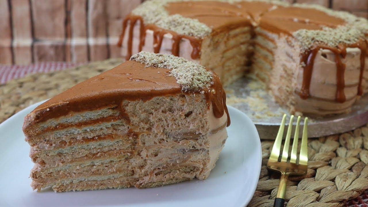 كيكة البسكويت الباردة بدون قالب | Biscoff Cold Cake