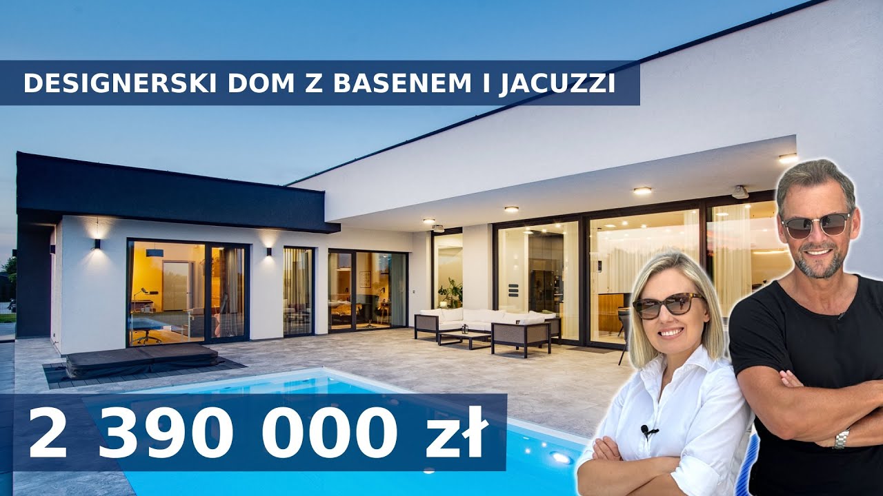 Nowoczesny dom z płaskim dachem, basenem i jacuzzi od Mr. House