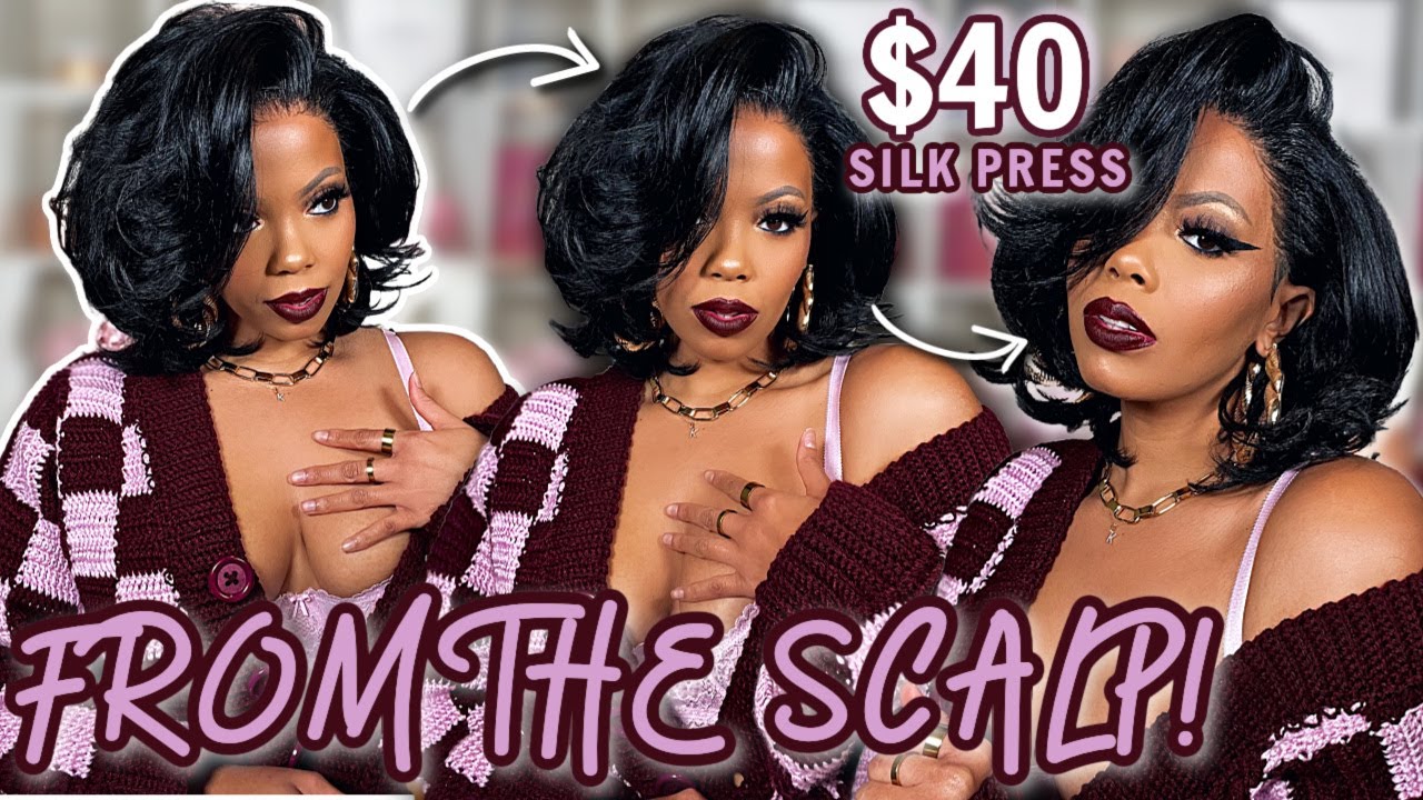 😱 $40 𝐄𝐗𝐂𝐔𝐒𝐄 𝐌𝐄?! HAIR LAID LIKE A SILK PRESS! 𝐅𝐑𝐎𝐌 𝐓𝐇𝐄 𝐒𝐂𝐀𝐋𝐏! 🚫 NO GLUE EVERYDAY 13X7 BOB WIG