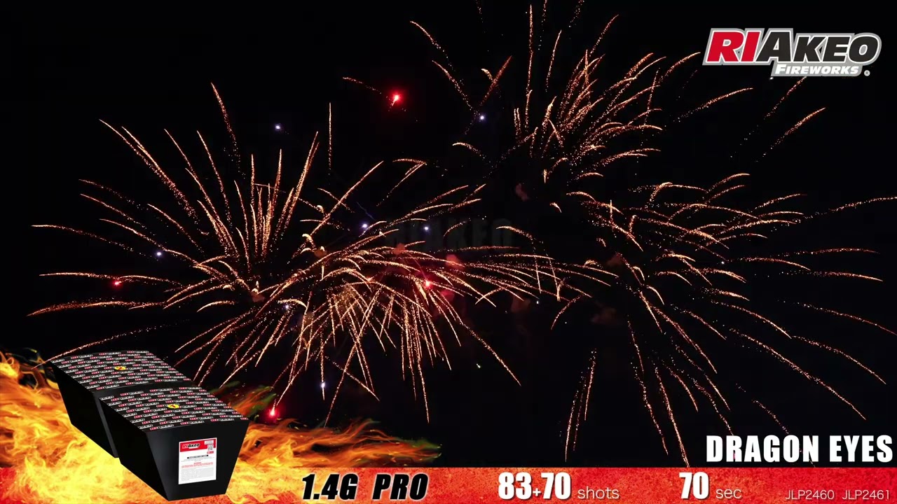 USA 1.4G PRO COMPOUND CAKE 153 shots DRAGON EYES JLP2460 JLP2461 | RIAKEO FIREWORKS