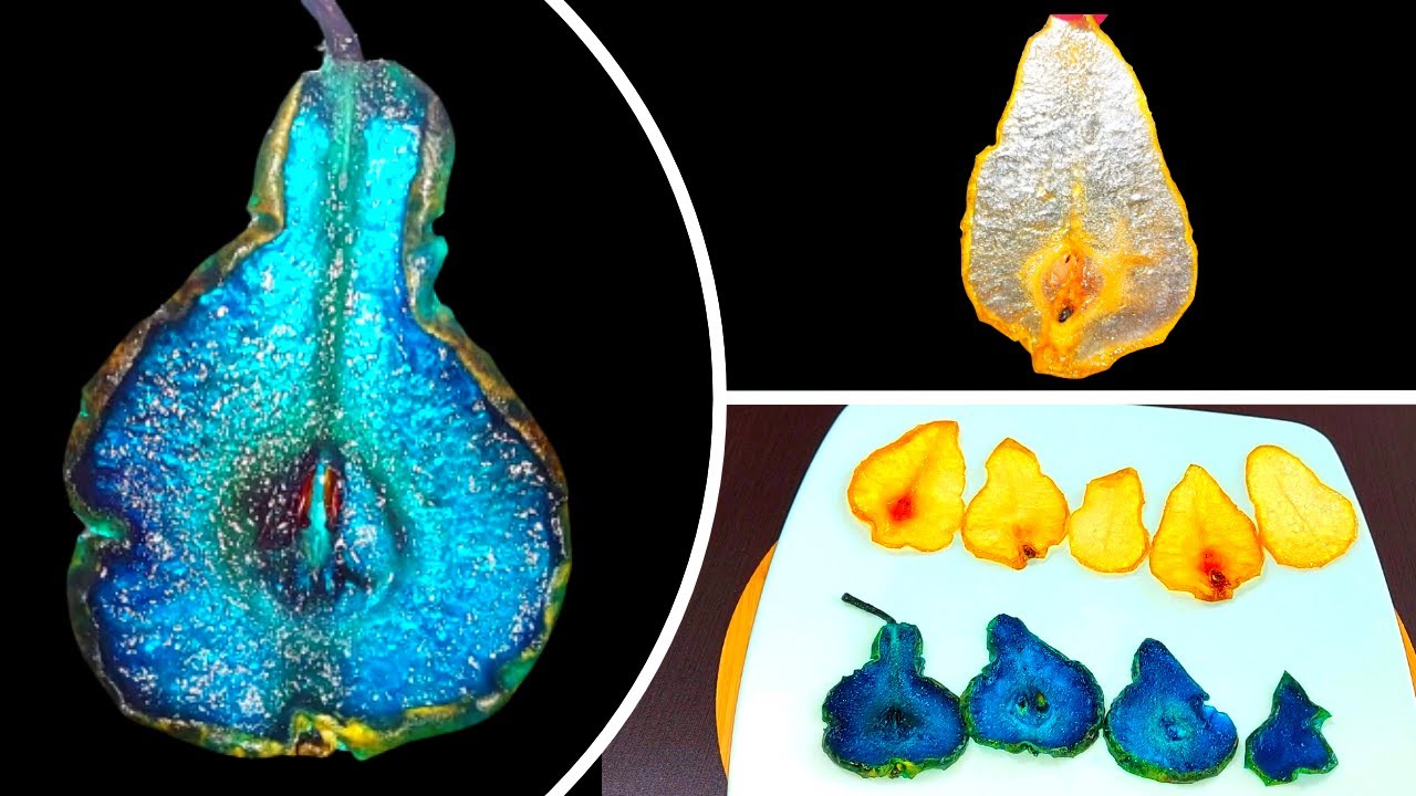 Peras cristalizadas en finas laminas
