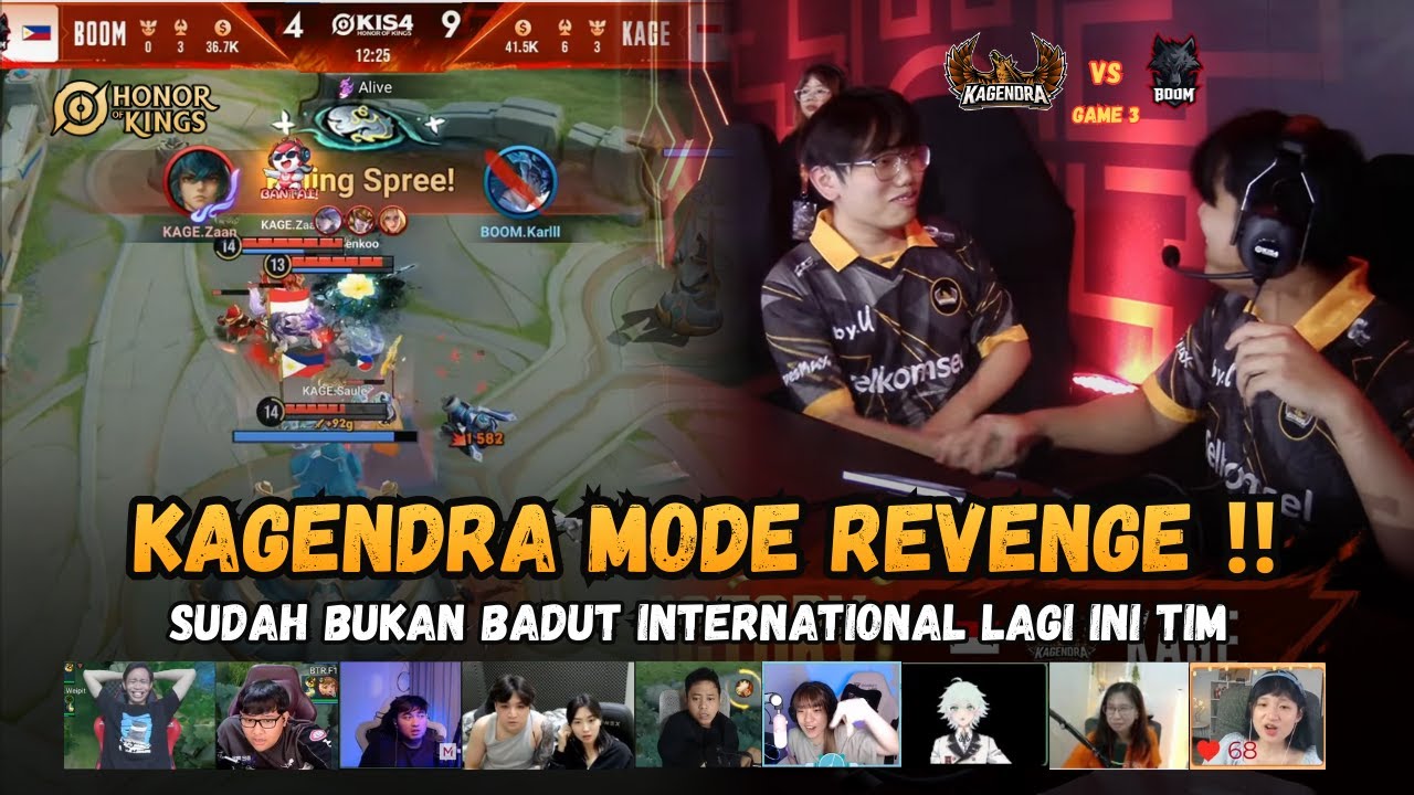 AKHIRNYA KAGENDRA BISA BANTAI TIM PH 😎 - REAKSI STERAMER KAGE VS BOOM GAME 3 KIS4 HONOR OF KINGS