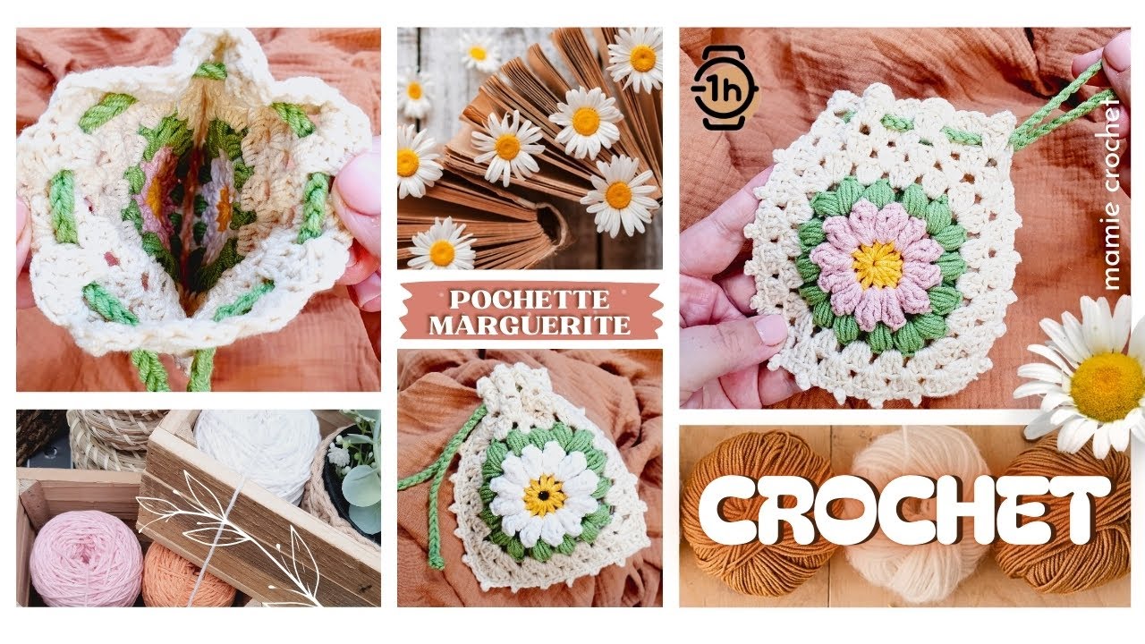 🌺 EN - 1 HEURE FAÎTES UNE JOLIE PETITE POCHETTE  AU CROCHET TELLEMENT PRATIQUE !  🌺  @MamieCrochet