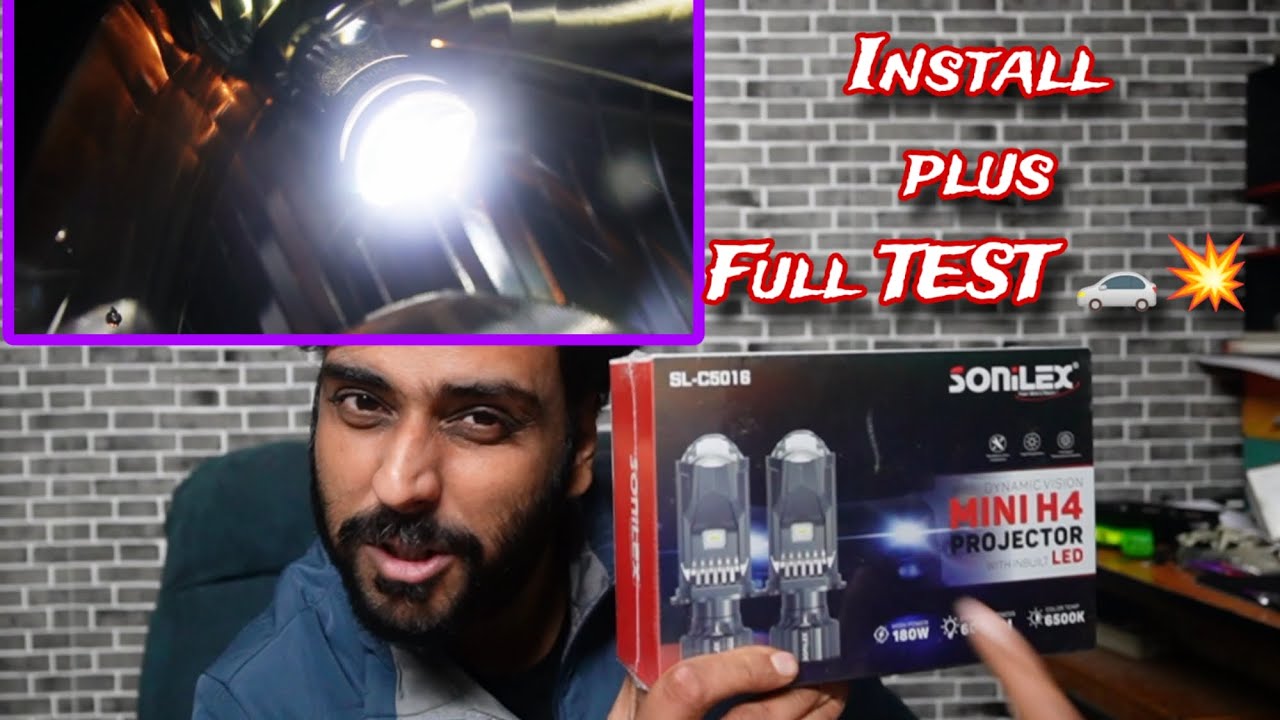 Sonilex H4 Mini Projector Installed in Tata Nano 🚗💥 High Beam plus Installation in Headlight 🚗