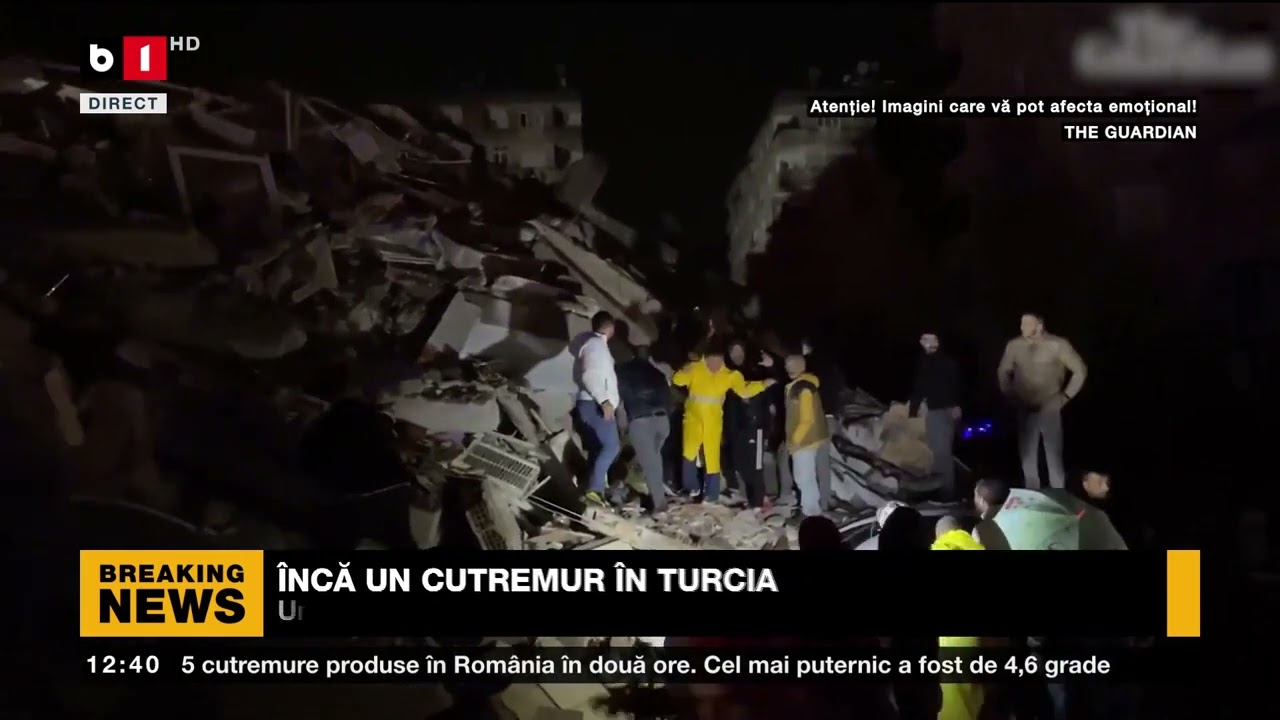ULTIMA ORĂ - UN NOU CUTREMUR DE 7,5 GRADE PE SCARA RICHTER &Icirc;N TURCIA_Știri B1_6 febr 2023