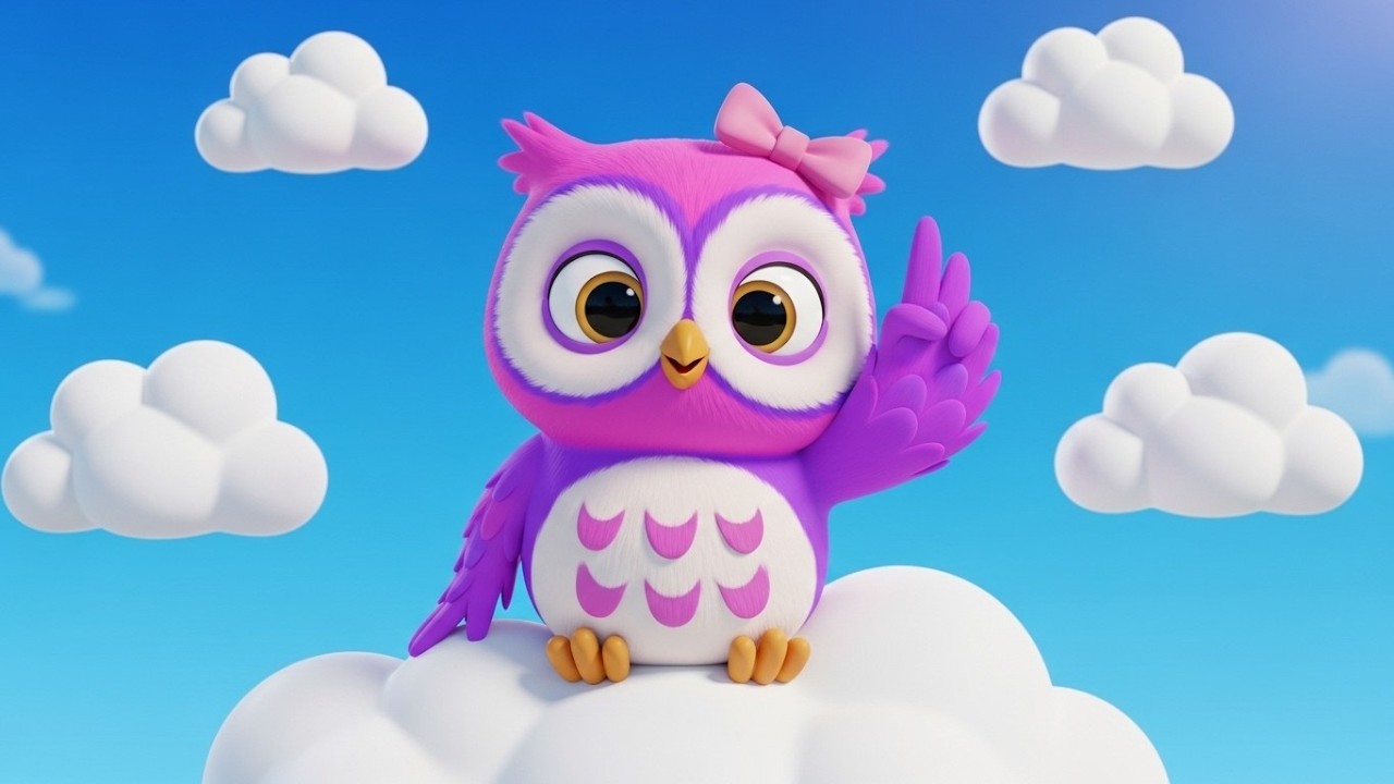Nina Owl Counts the Clouds ☁️🦉 | Fun Counting Song for Kids | Educational Nursery Rhyme