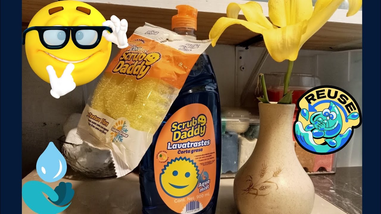 JABON LÍQUIDO PARA TRASTES SCRUB DADDY EN UNA RUTINA DE LIMPIEZA 🤔