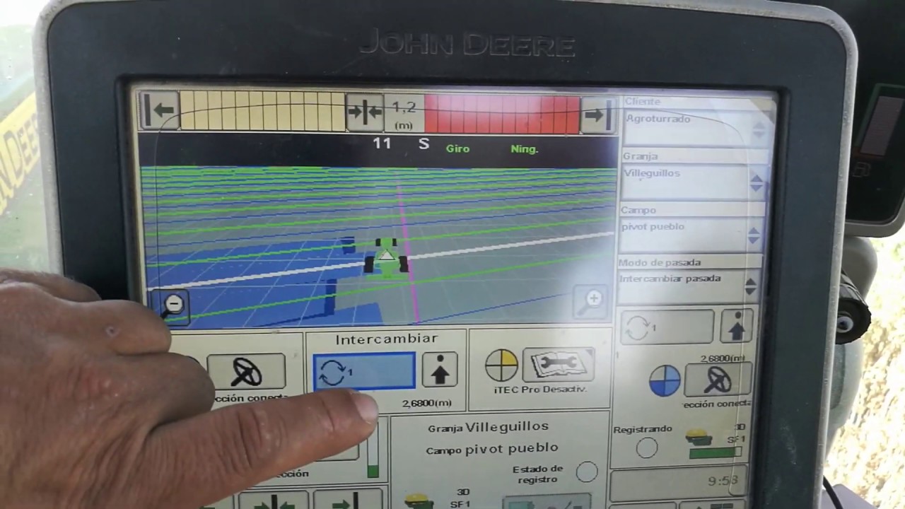 Tutorial Pantalla 2630 de John Deere Intercambio de pasadas