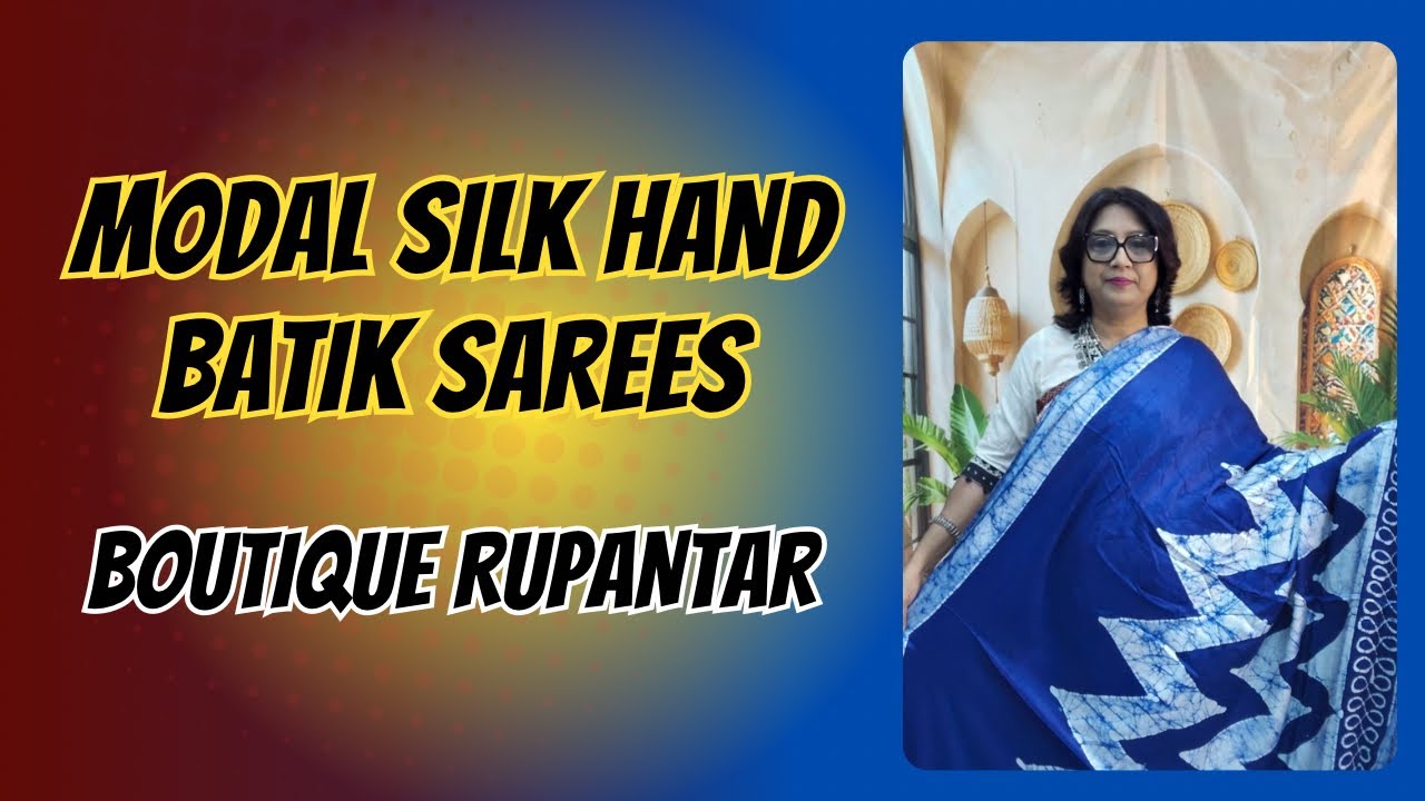 Modal Silk Hand Batik Booking/WhatsApp no-9073265772#saree #boutiquerupantar 