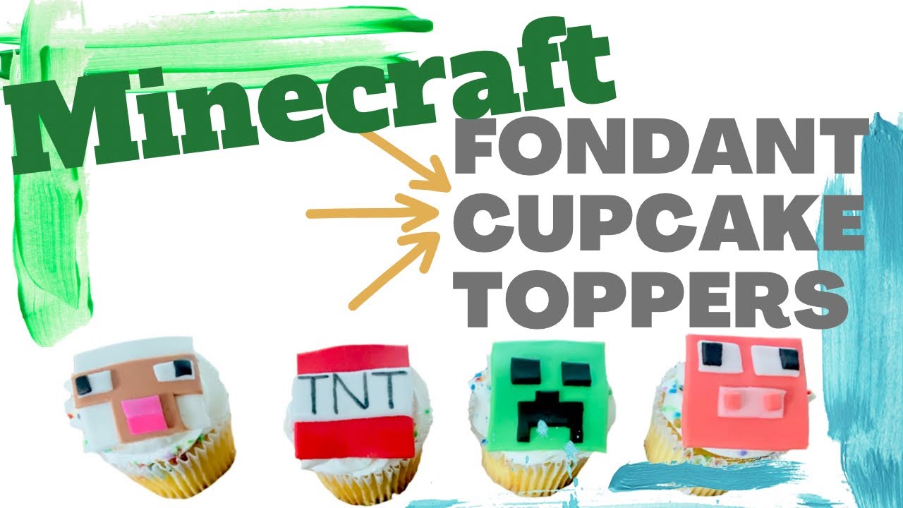 Minecraft fondant cupcake toppers
