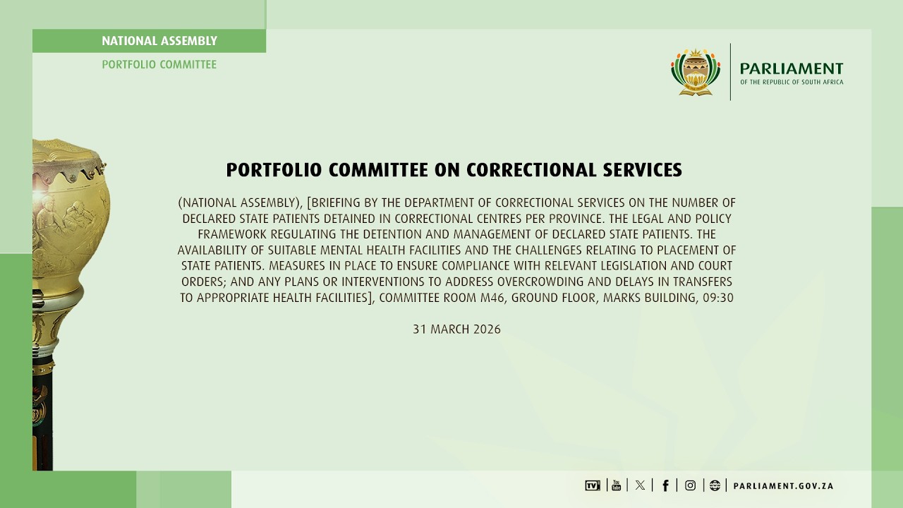 Portfolio Committee on Correctional Services, 31 March 2026