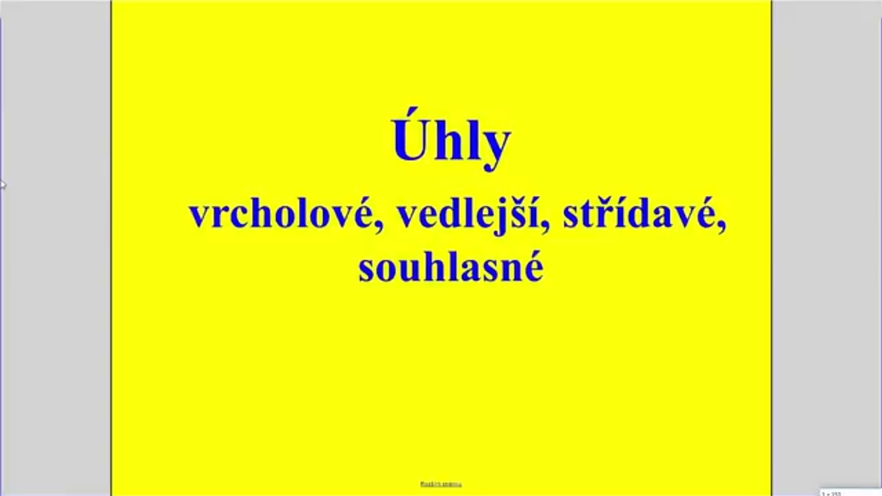 Úhly vrcholové, vedlejší, střídavé a souhlasné