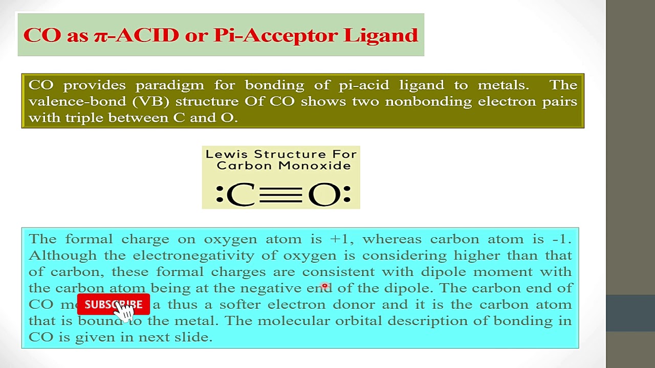 CO AS π-ACID or Pi-Acceptor Ligand (Urdu/Hindi/English)
