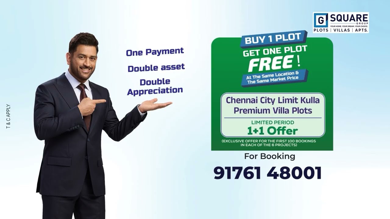 Buy 1 Plot Get 1 FREE | Premium Plots in Fast-Growing Locations Inside Chennai City Limits
