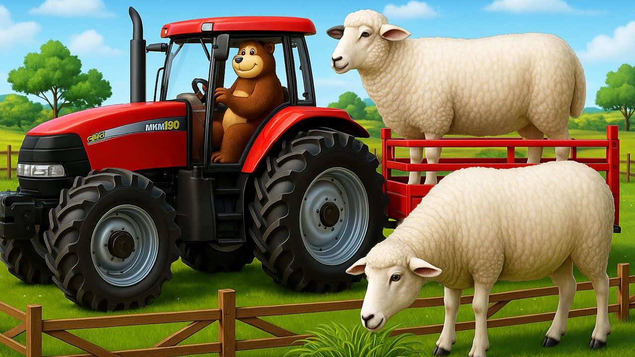 Tractor Work Day 🚜🐑 | Bringing Sheep Home & Fixing Tractor Trouble | Real Farm Animation