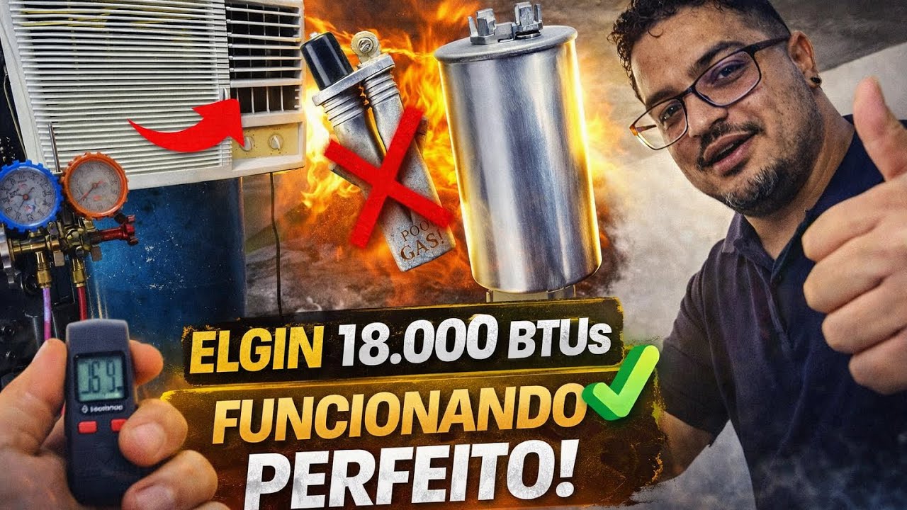 AR CONDICIONADO ELGIN 18.000 BTUs NÃO GELAVA! OLHA O PROBLEMA QUE ENCONTREI 😱