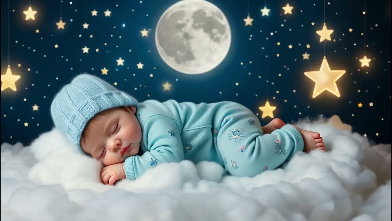 Calm Baby Sleep Music 🎵 Mozart & Brahms Soft Piano Lullaby, Music box | 3H