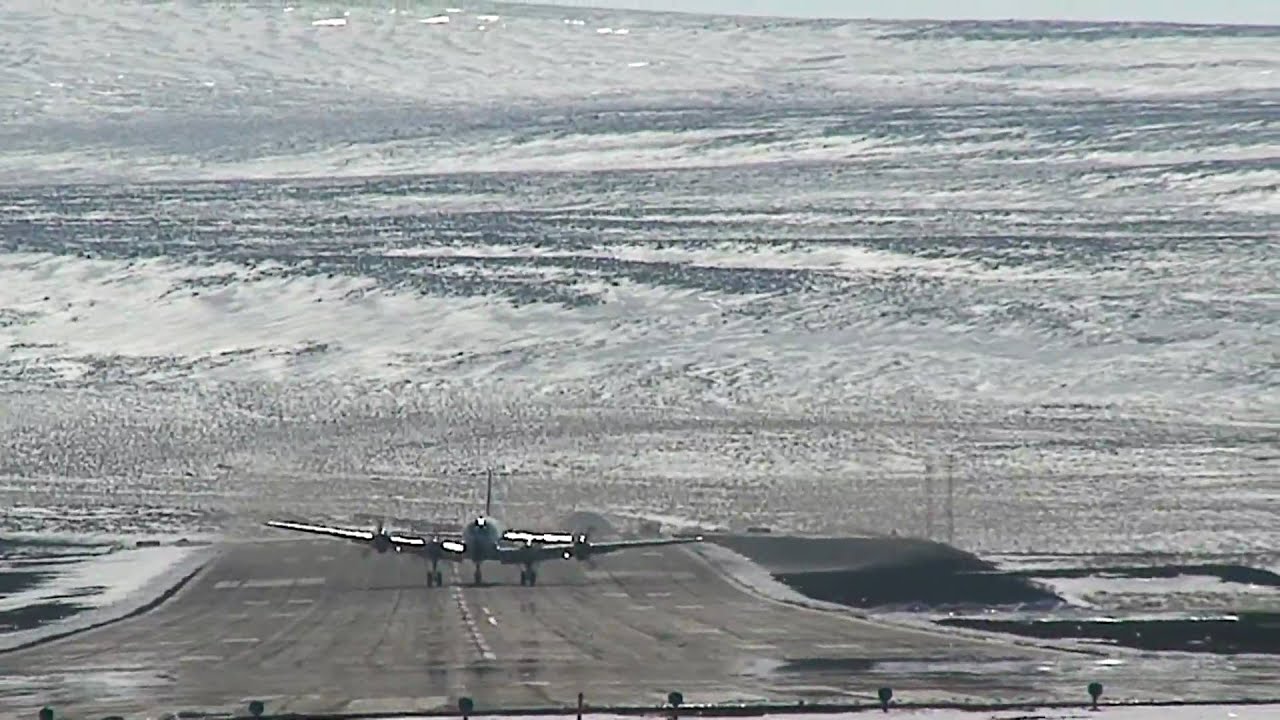 EVERTS AIR CARGO DC-6  Taking off ST.George Island AK