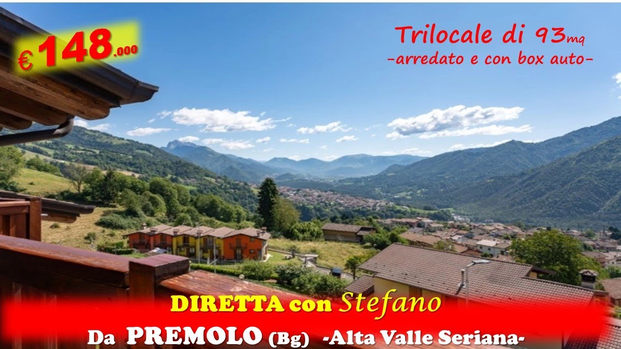 ALTA VALLE SERIANA - PREMOLO (BG), trilocale di 93mq arredato e con box