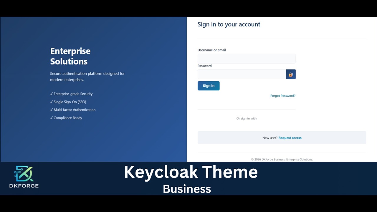 Keycloak Theme Demo | Login, Email, OTP & Authentication UI (Business &ndash; DKForge)