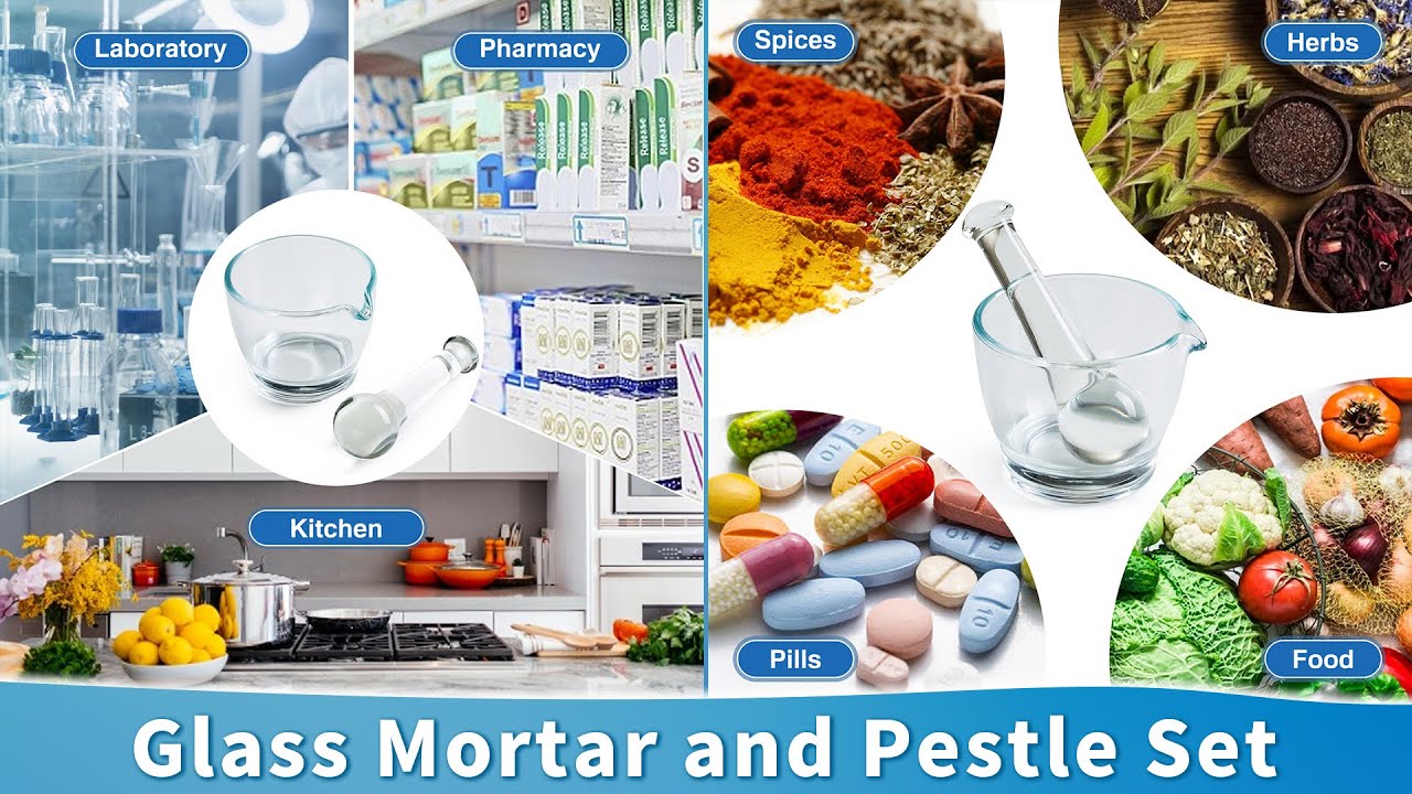 Custom Your Glass Mortar and Pestle Set - Brand Logo or Name