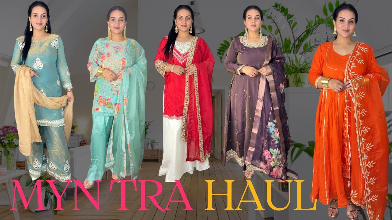 Beautiful Myntra Anarkali, Sharara, Farsi salwar suit haul || for wedding ||@vandna.jarial 