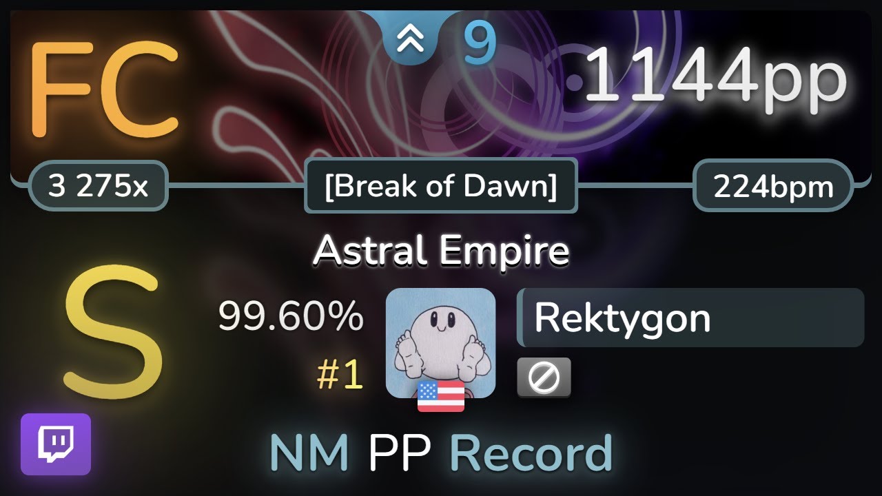 NoMod PP record  //  First FC  //  Their New Top Play