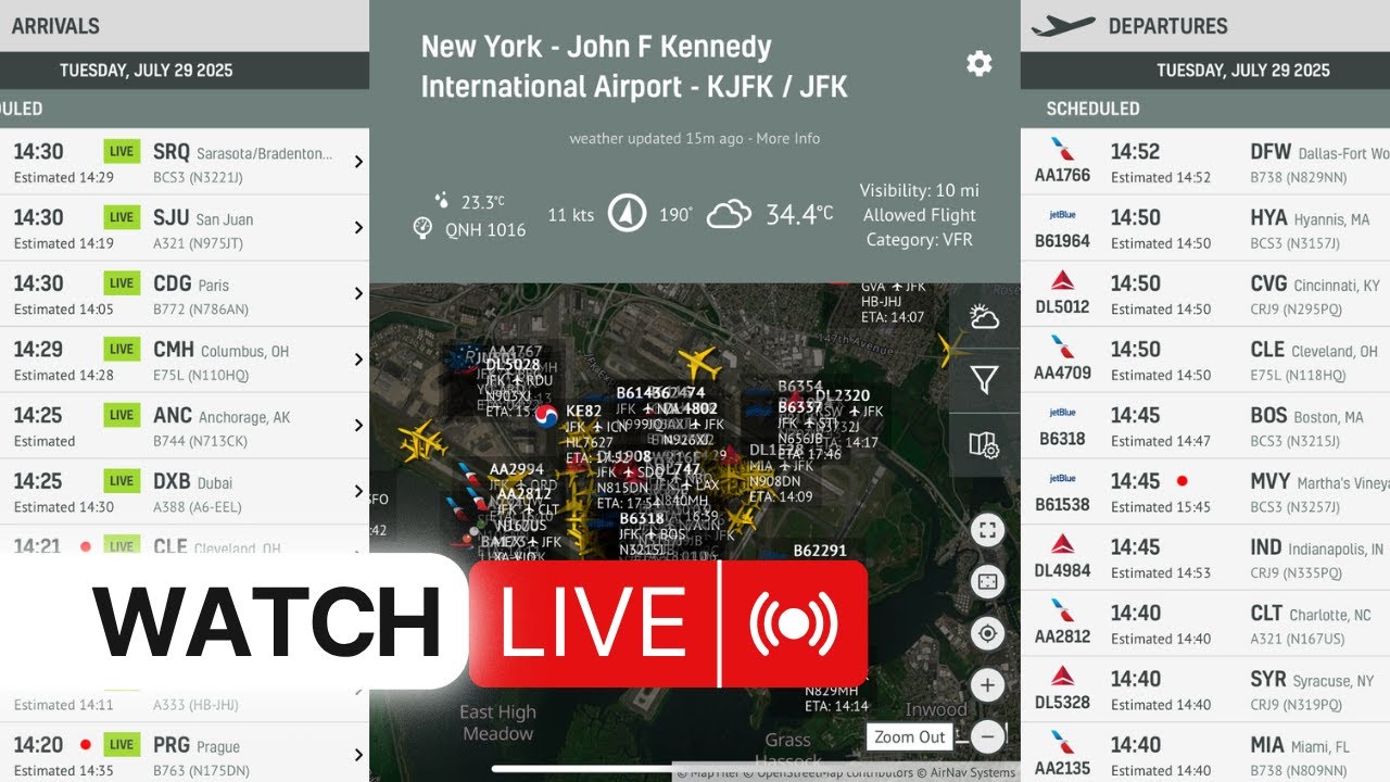 LIVE from JFK! Watch Aircraft Movements with Live Flight Tracker#aviation #airplane #plane