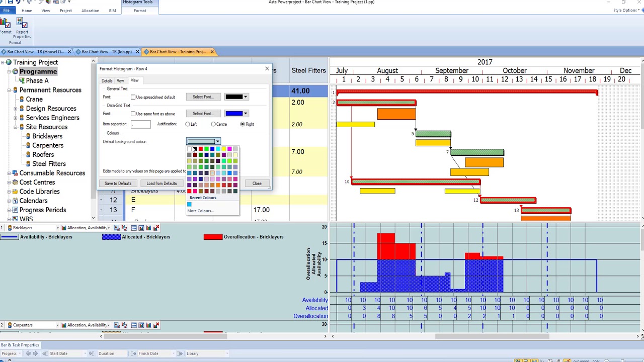 Allocation histogram reports