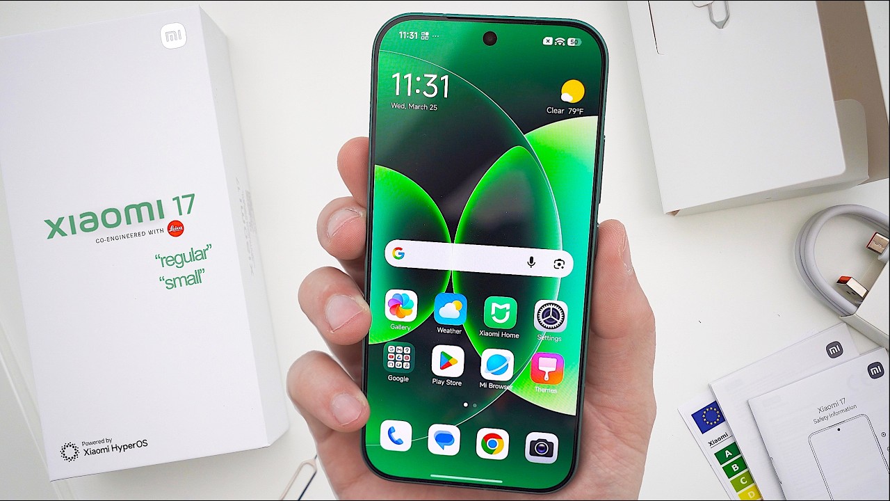 Распаковка, первые впечатления и обзор Xiaomi 17 (&laquo;обычная модель&raquo;)! (Цвет Venture Green)