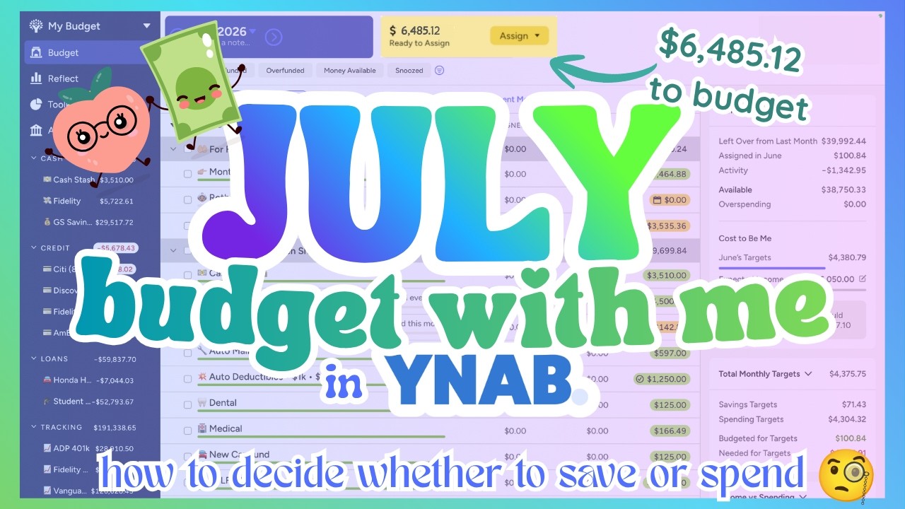 Budget with Me! | July 2026 | YNAB Budgeting
