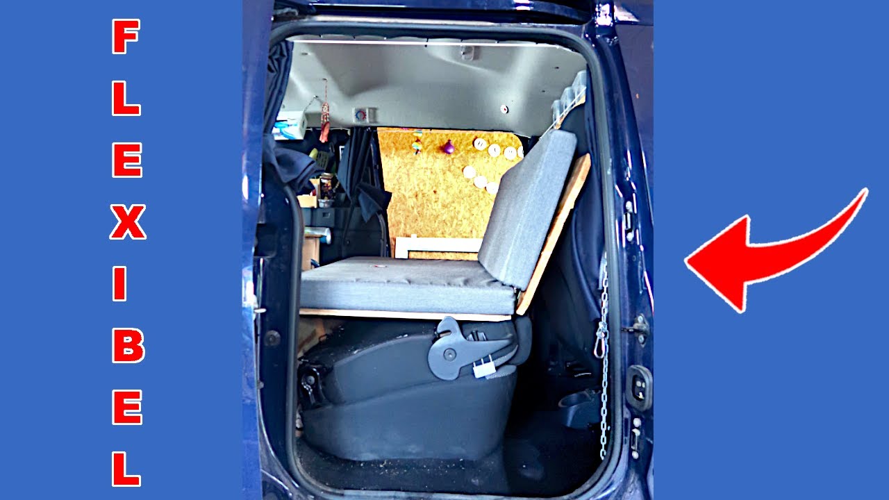 Klappbett im Auto (Detail) + Rücksitzbank || DACIA DOKKER  MINI CAMPER ||