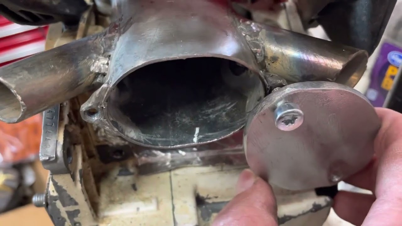Another ugly muffler or pipe build for a Stihl 044/440