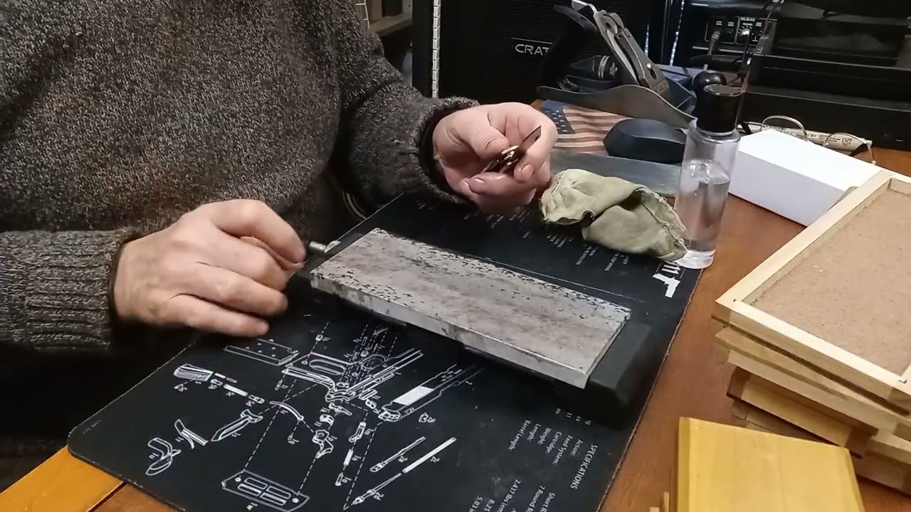 Large Stockman Sharpening On a Soft Arkansas Oilstone