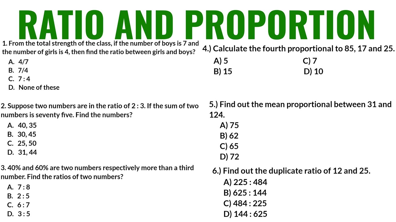 Ratio and Proportion Practice Questions with Tips and Tricks
