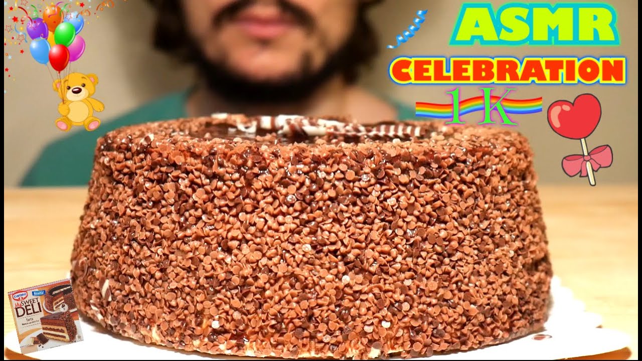 ASMR MUKBANG DESSERT ITA -EATING SOUNDS: CHOCOLATE CAKE ICE CREAM (Mousse) CELEBRATION  초콜릿 케이크 리얼사운