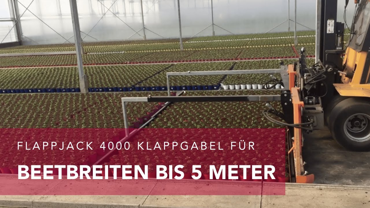 Flappjack7000: 8 m Klappgabel mit Transportbreite von nur 4 m. Ideal für schmale Gänge - seed2soil