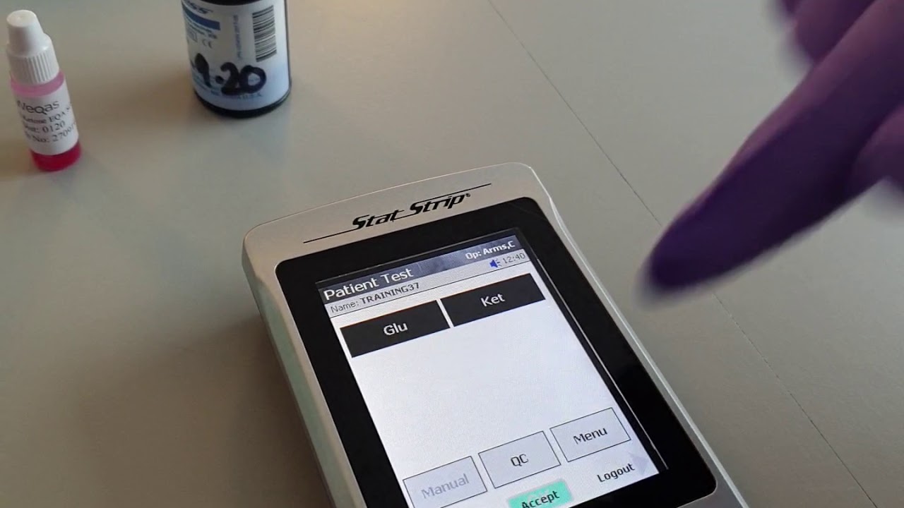 Processing a Glucose External Quality Assessment (EQA) sample for proficiency testing