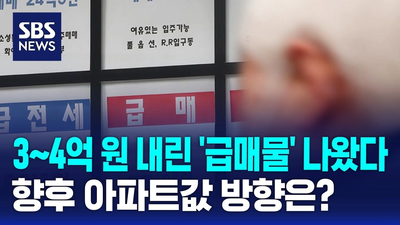3~4억 원 내린 '급매물' 나왔다…향후 아파트값 방향은? / SBS