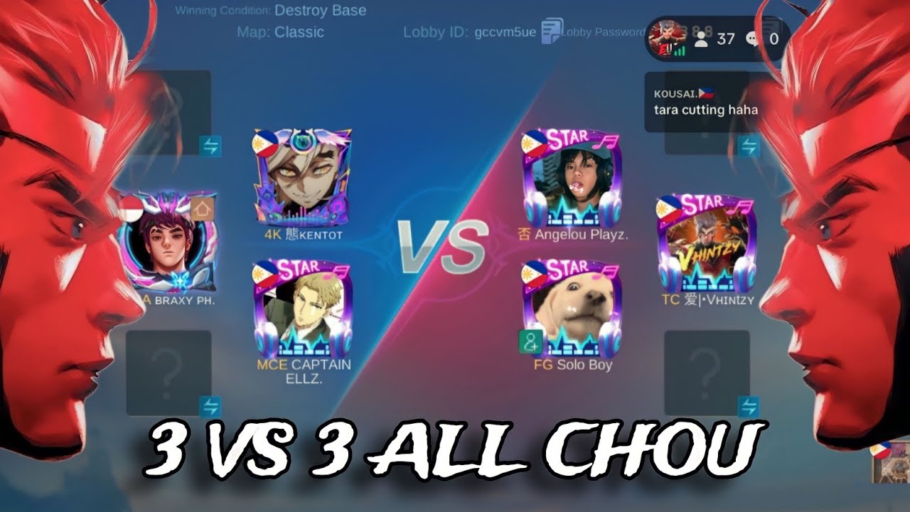 Solo Boy Vhintzy Angelou Playz VS Braxy PH Captain Ellz Kentot Battle of Chou content creators