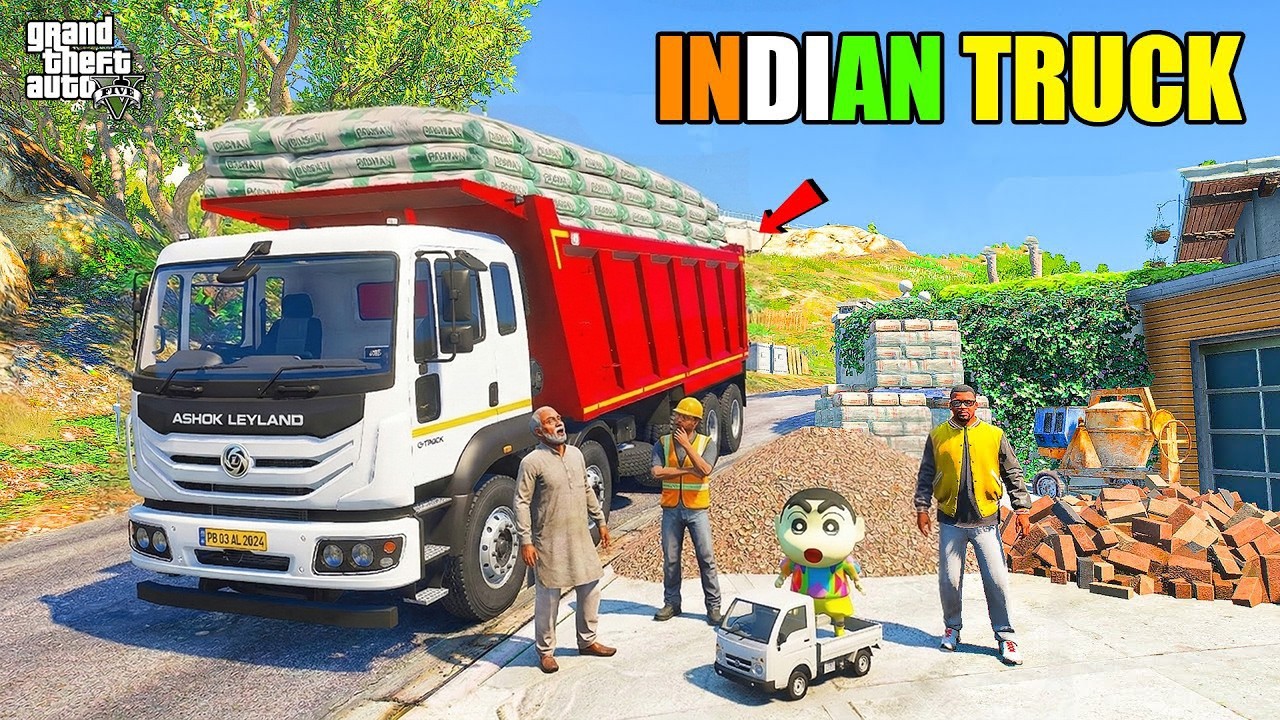 Franklin & Shinchan Buy Indian Ashok Leyland Tipper Truck And Start Transport Business in GTA 5