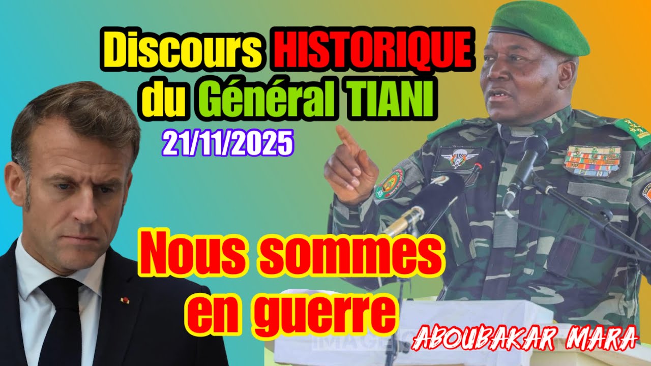 Declaration de guerre! Discours HISTORIQUE de G&eacute;n&eacute;ral TIANI